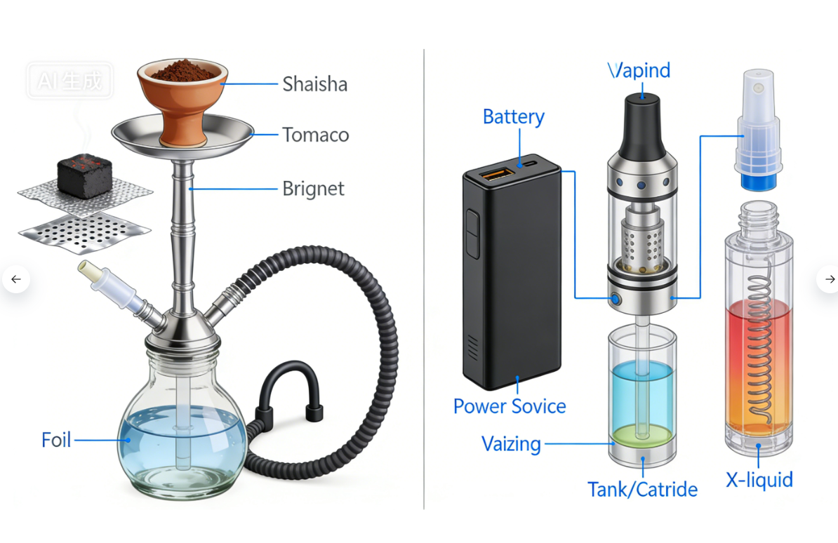 What Are Shisha and Vaping? Core Definitions & Composition 1 Shisha vs. Vaping